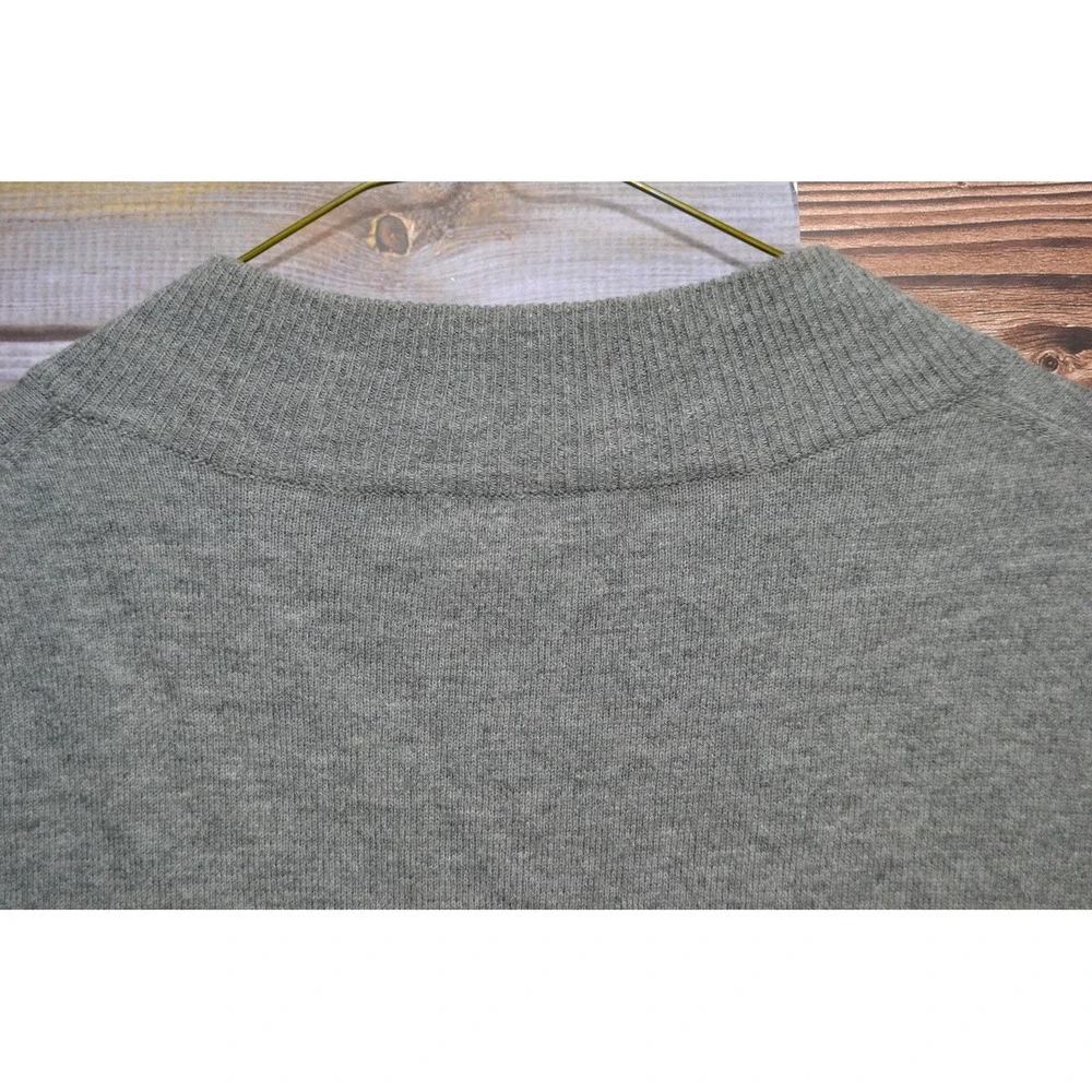 Peter Millar Sweater Mens XL Gray 1/4 Zip Mock Neck Merino Wool Pullover‎
